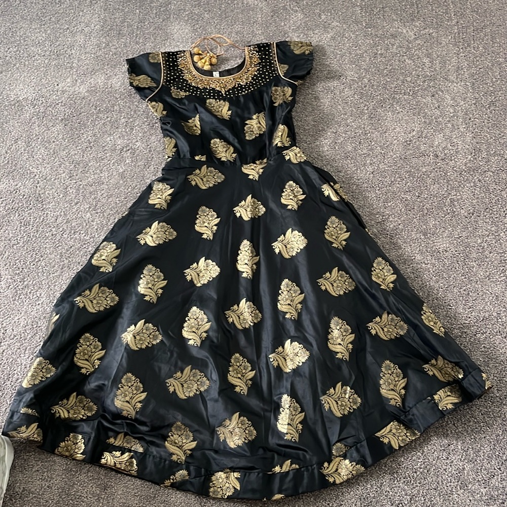 Black and Gold Indian Dress